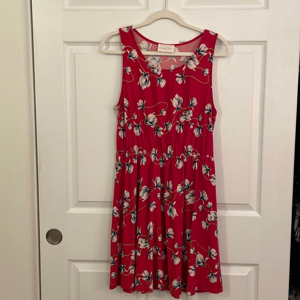 French Grey | Evalynn Brushed Knit Dress | L | Red